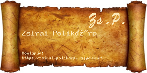 Zsirai Polikárp névjegykártya
